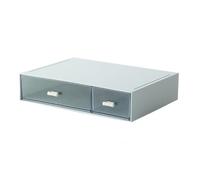 SUPVOX Caja de Almacenamiento Multifunción Organizador de Escritorio de Plástico Doble Cajón Fácil de Limpiar para Joyas y Objetos Diarios en Escuela