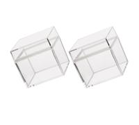 SUPVOX Caja de Exhibición Transparente Tapa Abatible, Organizador Cuadrado para Dulces y Juguetes, 2 Piezas, Uso para Manualidades y Decoración Navideña