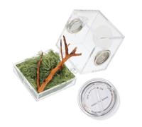 SUPVOX Caja de Hábitat para Araña Saltadora con Humidificador, Plástico Transparente, Tamaño Pequeño, para Cría y Transporte, Adecuado para Insectos y Mascotas Pequeñas