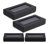 SUPVOX Caja de Obsequio para Pajaritas para Hombres, 4 Unidades, Ventana Transparente, Diseño de Serpiente Negro, Papel Grueso Resistente para Almacenamiento y Embalaje en Fiestas