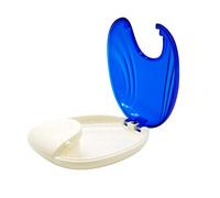 SUPVOX Caja de Plástico para Almacenamiento de Dentaduras Postizas Caja de Dentadura Transparente Fácil de Transportar Contenedor de Dientes Postizos para Viajes Al Aire Libre en Casa (Azul Oscuro)