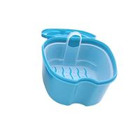 Supvox Caja de prótesis con red - Caja de almacenamiento portátil para dentaduras postizas ideal para la limpieza y el almacenamiento sobre la marcha 9.0 x 9.0 x 7.0 cm