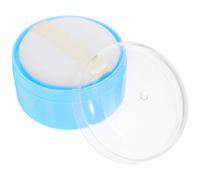 SUPVOX Caja de Talco para Bebés Portátil con Borla Cómoda y Almacenamiento Seguro en Plástico y Algodón para Uso Diario en Casa Color Azul