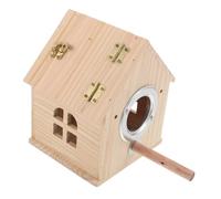 SUPVOX Caja Nido de Madera para Periquitos Caseta de Cría para con Posadero Espaciosa y Duradera para Agapornis Ninfas Periquitos y Canarios Jaulas y Aviarios