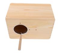 SUPVOX Caja Nido para de Madera Maciza con Diseño Colgante Externo Nido Acogedor para Reproducción de Ninfas Agapornis y Periquitos Ambiente Seguro y Cálido
