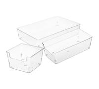 SUPVOX Caja Organizadora de Plástico Almacenamiento Seguro 3piezas Compartimentos, Gran Capacidad y Uso Multifuncional para Maquillaje y Oficina en Baño o Escritorio Reutilizable