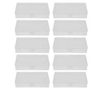 SUPVOX Caja Organizadora de Plástico Transparente 10 Unidades Mini Contenedores Rectangulares 135X8X31 CM con Tapa Abatible para Almacenamiento de Joyería Cuentas y Manualidades