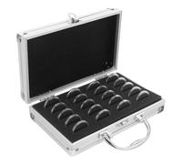 SUPVOX Caja para Monedas de Coleccionista Metálica con Tapa Organizador Compacto con Protectores Transparentes Vitrina Expositora para Medallas y Colecciones Almacenamiento Seguro