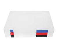 SUPVOX Cajas de Almacenamiento A4 Tapa Transparente y Cierre de Hebilla Paquete de 3 Unidades Rojo Azul Negro Estuche para Documentos Archivos y Revistas para Oficina y Hogar