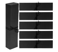 SUPVOX Cajas de Embalaje para Macarrones y Bombones, 6 Compartimentos, Negro, 24X5.5X3.5 CM, Pack de 6 Unidades, Embalaje Alimentario Seguro, Recomendadas para Fiestas y Cumpleaños