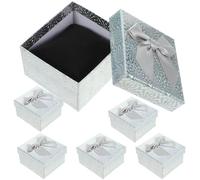SUPVOX Cajas de Obsequio Plegables Cuadradas 9x8,5x5,5 Cm con Tapa y Cinta Gris, Papel Reforzado para Embalaje y Envoltorio en Cumpleaños, Bodas y Manualidades, Set Práctico para
