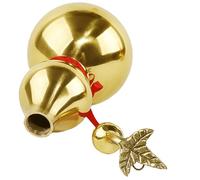 SUPVOX Calabaza Decorativa de Latón de 5 Pulgadas, Estatua de Calabaza China Superficie Lisa y Tapa Abierta, Figura Auspiciosa para Decoración de Escritorio y Hogar, Artesanía