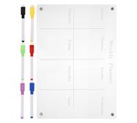 SUPVOX Calendario Magnético de Pizarra Blanca para Nevera 7 Piezas Tablero Acrílico Transparente Grande Planificador Semanal Borrable para Oficina y Hogar