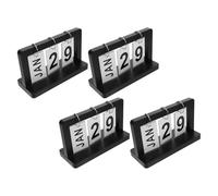 SUPVOX Calendario Perpetuo de Escritorio Vintage de Madera Negra, Plegable 4 Piezas, Calendario Sobremesa Decorativo para Oficina y Hogar, Planificador Diario Reutilizable