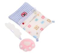 SUPVOX Cama para Muñecas Edredón Almohada y Máscara de Ojos de Algodón Accesorios Miniatura para Dormitorios de Muñecas con Diseño Lindo y