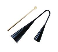 SUPVOX Campana Agogo De Dos Tonos Negro Con Palo De Madera, Instrumento De Percusión Para Niños, Tradicional y Portátil, Adecuado Para Música Samba y Educación Musical