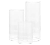 SUPVOX Candelabros de Vidrio Transparentes 3 Piezas (47x60, 47x90, 47x120 Mm) Cilíndricos Resistentes al Viento para Velas de Pilar, Decoración de Hogar, Bodas y Fiestas