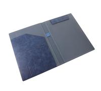 SUPVOX Carpeta de Portafolio de Cuero Sintético A4 Color Azul Marino Profundo Organizador Multifunción para Documentos de Oficina Cierre Magnético Adecuado para Reuniones y
