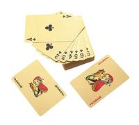 SUPVOX Cartas de Juego Doradas Barajas de Cartas Cubiertas póker geniales Cartas de póquer Jugando estándar Herramienta de Fiesta de póquer Suministro de Fiestas de polivinilo