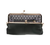 SUPVOX Cartera de Mano de Cuero Genuino Verde Oscuro, Monedero Largo Cierre de Beso, Tarjetero Plegable para Mujer, Cartera de Viaje Compacta para Tarjetas