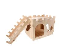 SUPVOX Casa de Mascotas Castillo para Conejos Guarida de Madera para Conejos Cobayas Hámsteres Escondite Interior para Animales Pequeños