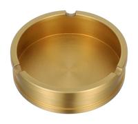 SUPVOX Cenicero de Latón Cepillado Dorado, Redondo Compacto para Mesa, Centro de Decoración del Hogar y Oficina, Cuenco Multiusos para Llaves, Cenicero Portátil para Patio y Jardín