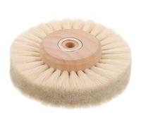 SUPVOX Cepillo de Plástico Núcleo de Madera, Cerdas Blancas Suaves, 4 Hileras, para Pulido y Limpieza de Grietas en Piedra y Metal, Accesorio para Taladro, Removedor de Óxido Eficaz