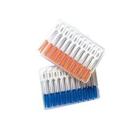 SUPVOX Cepillo interdental de goma de 80 piezas entre dientes herramienta de limpieza de dientes cepillo de palillo gingival (azul y naranja)