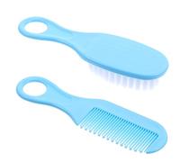 SUPVOX Cepillo y Peine Para Ñiño Masajeador, Kit Suave Azul Para Recién Nacido, Material Antiestático y Seguro, Cuidado Del Cabello y Circulación, Adecuado Para Bebés Pequeños, Set Completo