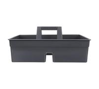 SUPVOX Cesta de Limpieza Pequeña de Plástico Resistente, Color Gris Oscuro, con 3 Compartimentos para Almacenamiento y Organización de Herramientas, Adecuado para Uso Doméstico y