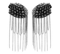 SUPVOX Charreteras Punk con Borlas y Remaches Metálicos, 2 Piezas en Color E15 Pistola, Accesorio DIY para Chaquetas y Disfraces, Insignias de Hombro Vintage con Cristales para Cosplay