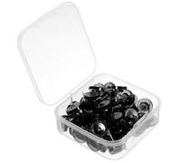 SUPVOX Chinchetas Transparentes Negras Pequeñas de Plástico, 50 Unidades, Pins para Mapas y Tablones, Accesorios Prácticos para Oficina y Manualidades, Tachuelas Decorativas Versátiles