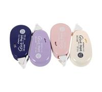 SUPVOX Cinta Adhesiva de Doble Cara Transparente 4piezas con Patrón de Cuadrícula Rodillo de Pegamento Fuerte para Manualidades Álbumes y Scrapbooking Colores Morado y