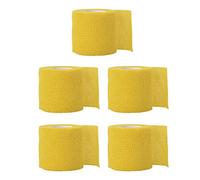 SUPVOX Cinta de Vendaje Médico Adhesiva Elástica Rollos de Vendaje Autoadhesivos Cinta Deportiva Fuerte para Dedos y Esguinces 5x5cm 5 Piezas (Amarillo)