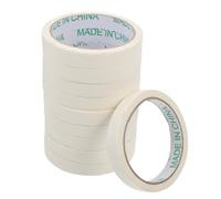 SUPVOX Cinta de Papel Crepé de Color Claro para Pintor, Adhesiva de Enmascarar Sola Cara, Fácil de Rasgar, 15mm X 20m, 10 Piezas, Adecuado para Protección en Pintura y Manualidades