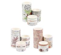 SUPVOX Cinta Washi Decorativa Vintage para Manualidades 3 Sets de Papel Adhesivo DIY Tamaño Medio Diseños Creativos para Álbumes, Diarios y Scrapbooking