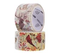 SUPVOX Cintas Washi Sellos Vintage 2 Rollos 25mm X 5m Decoración para Cuadernos y Álbumes Scrapbooking Estilos Bosque E Insectos Pegatinas Adhesivas DIY Manualidades