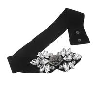 SUPVOX Cinturón Ancho de Cintura Elástico Blanco Gemas de Imitación, Pretina Ajustable para Vestidos y Suéter, Accesorio de Moda para Fiesta, Boda y Cóctel, Cinturón Ceñidor Femenino