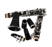 SUPVOX Clarinete de Baquelita Bemol Negro para Principiantes Estuche y Accesorios, Instrumento Musical para Estudiantes y Conciertos, Diseño Ergonómico y Sonido Preciso