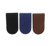 SUPVOX Clip para Billetes de Cuero PU Resistente a Rayones, Paquete 3 Unidades (Azul, Marrón, Negro), Organizador Delgado para Tarjetas y Dinero, Accesorio Práctico para Cartera de