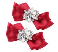 SUPVOX Clips Decorativos para Zapatos con Lazo en Forma de Moño, Hebilla para Zapatos de Mujer en Color Vino, Accesorios Elegantes para Bodas y Fiestas, 1 Par