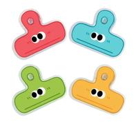 SUPVOX Clips para Bolsas de Almacenamiento Diseño de Caras Lindas, Pinzas Pequeñas de Colores (rojo, Amarillo, Verde, Azul), Clips de Papel Decorativos para Oficina y Color Aleatorio