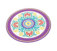 SUPVOX Cojín Bordado Grande para Cuenco de Sonido Budista Diseño Exótico en Tonos Claros, Soporte Redondo para Meditación, Alfombrilla Decorativa Artesanal para Terapia de Sonido
