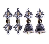 SUPVOX Colgante Budista Vajry en Metal Resistente, Juego de 4 Piezas (2 Campanas y 2 Pestillos) para Dijes, Pulseras y Llaveros Vintage, Decoración Espiritual para Manualidades y Joyería