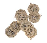 SUPVOX Colgantes de Cobre Vintage Bagua 8 Piezas, Llaveros Colgantes Retro Grandes sin Cadena, Adornos para Llaves Diy, Amuletos Artesanales de Fabricación Manual para Decoración