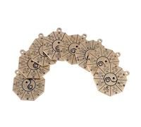 SUPVOX Colgantes de Llavero Retro de Cobre Puro Diseño Taiji Bagua Grande, 8 Piezas para Bricolaje, Decoración Multifuncional para Manualidades y Amuletos de Protección