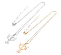 SUPVOX Collar Colgante de Candelabro en Acero Inoxidable 2 Piezas, Diseño Simbólico Letras de Psicología, Color Dorado y Plateado, Collar Pequeño y Elegante para Mujer, Joyería