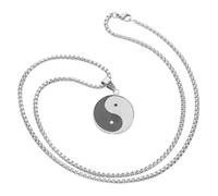 SUPVOX Collar Colgante de Tai Ji Ying Yang de Acero Inoxidable para Hombre Diseño Redondo, Ligero y Resistente al Agua para Uso Casual y Actividades al Aire Libre