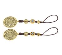 SUPVOX Collar Colgante Tibetano de Aleación Estilo Retro Colgante de Espejo 43 MM Color Latón Grande Juego de 2 Piezas Accesorio Creativo para Uso Diario y Obsequio