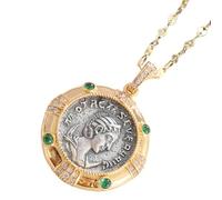 SUPVOX Collar Colgante Vintage Piedra Verde, Cadena Dorada para Mujer, Joyería Decorativa para Ocasiones Obsequios, Diseño Único, Tamaño Estándar, Estilo Clásico